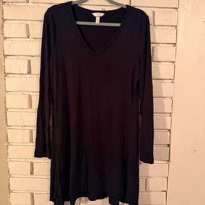 Soma v neck long sleeve black tunic